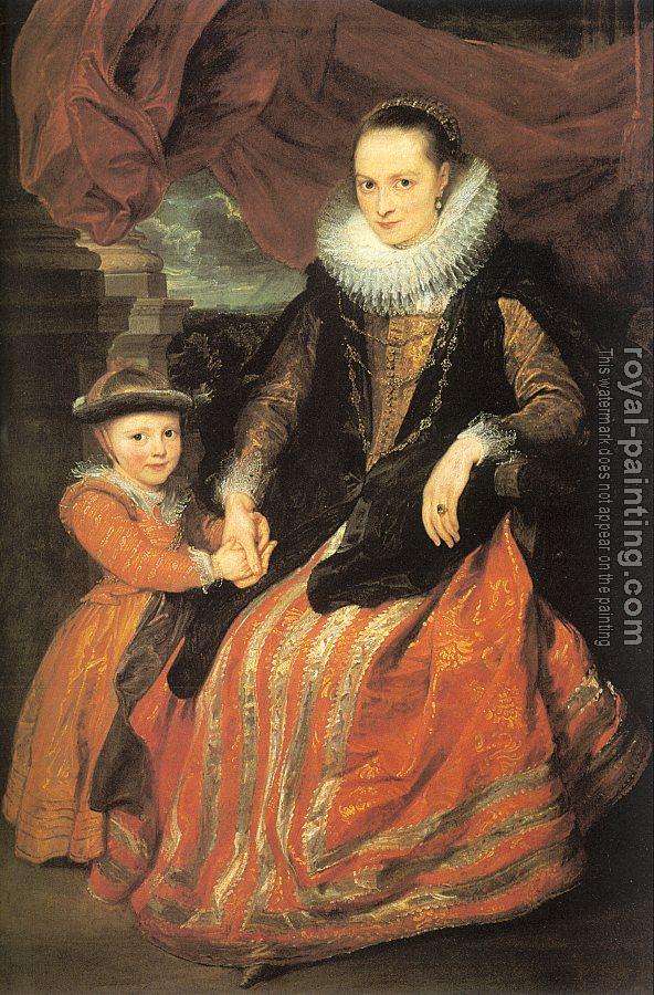 Anthony Van Dyck : Portrait of Susanna Fourment and Her Daughter